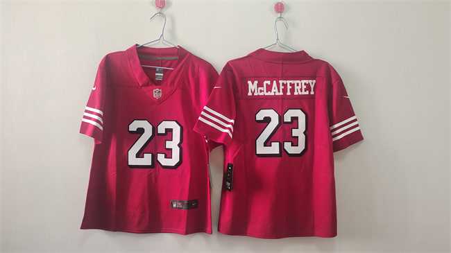 Womens San Francisco 49ers #23 Christian McCaffrey Red Alternate Stitched Jersey